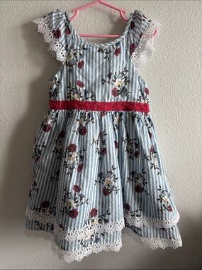 Toddler Girl’s Pippa & Julie Striped Floral Dress, 3T